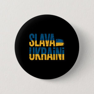Bóton Redondo 5.08cm Slava Ukraini Cores da Bandeira da Ucrânia Distres