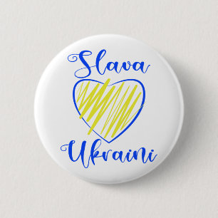 Bóton Redondo 5.08cm Slogan Slava Ucraniano Glória à Ucrânia