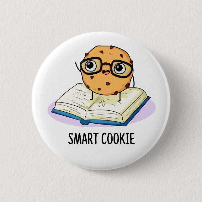 Bóton Redondo 5.08cm Smart Cookie Funny Snack Pun (Frente)