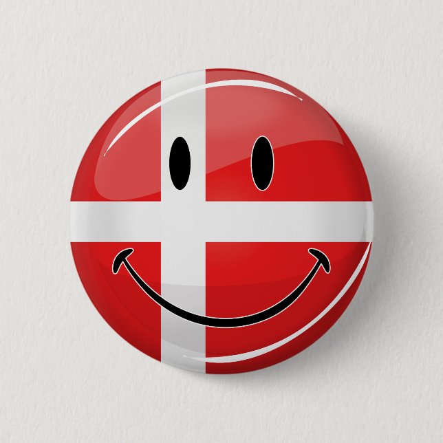 Bóton Redondo 5.08cm Smiling Denmark Flag (Frente)