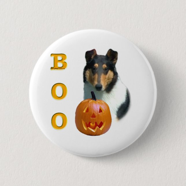 Bóton Redondo 5.08cm Smooth Collie Boo - Botão (Frente)