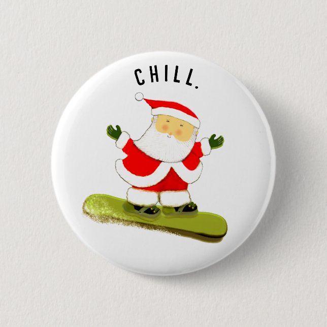 Bóton Redondo 5.08cm Snowboard Christmas Stoffer (Frente)