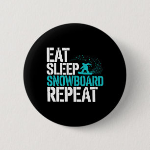 Bóton Redondo 5.08cm Snowboard Lover Humor Design Funny Snowboarder