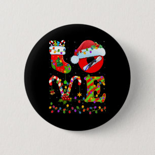 Bóton Redondo 5.08cm Snowboard Xmas Lighting Papai noel Love