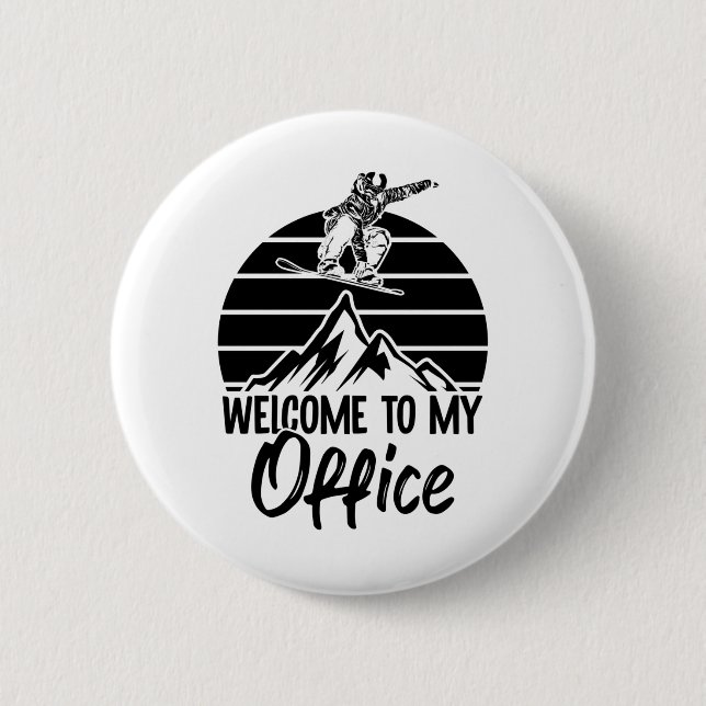 Bóton Redondo 5.08cm Snowboarder Berge | Snowboard apres-ski presentes (Frente)