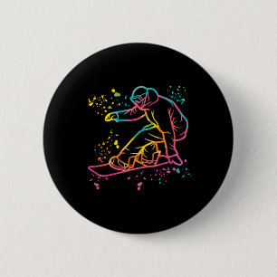 Bóton Redondo 5.08cm Snowboarder Colorful Snowboard 33