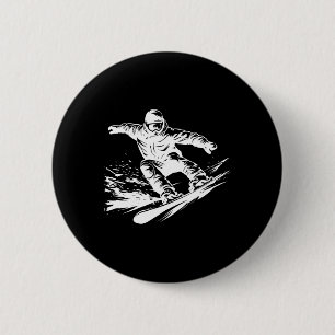 Bóton Redondo 5.08cm Snowboarder Desenhando Snowboard Slope