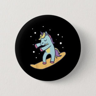 Bóton Redondo 5.08cm Snowboarder Unicorn Snowboard Winter Sports Ski