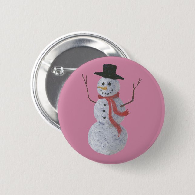Bóton Redondo 5.08cm Snowman (Frente & Verso)