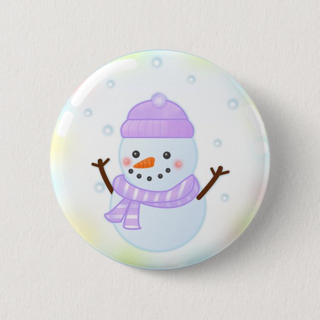 Bóton Redondo 5.08cm Snowman Button (Frente)