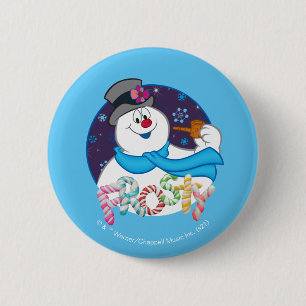 Bóton Redondo 5.08cm Snowman™ congelado Nome Colorido da Canela de