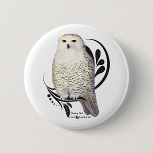 Bóton Redondo 5.08cm Snowy Owl