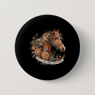 Bóton Redondo 5.08cm Só Uma Menina Que Adora Cavalos Andando De Cavalo