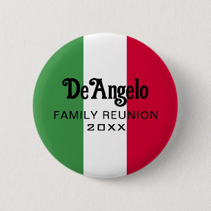 Bóton Redondo 5.08cm Sobrenome Italiano Nome Bandeira Cores Personaliza