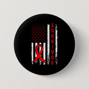 Bóton Redondo 5.08cm Sobrevivente E Vencer Doença Cardíaca Bandeira Ame