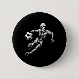 Bóton Redondo 5.08cm Soccer Esqueleto Jogando Futebol Halloween Skull L