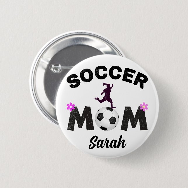 Bóton Redondo 5.08cm Soccer Mãe (Frente & Verso)