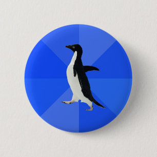 Bóton Redondo 5.08cm Social-Inábil-Pinguim-Meme