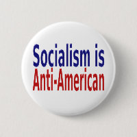 Socialismo é anti-americano com texto azul vermelh