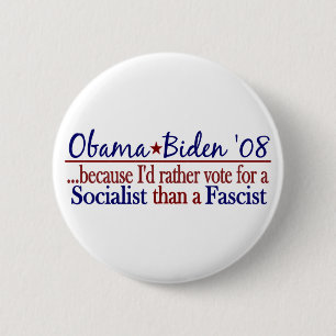 Bóton Redondo 5.08cm Socialista de Obama