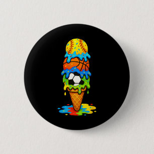 Bóton Redondo 5.08cm Softll Sketll Futebol Sorvete Drip Jogo de Verão D