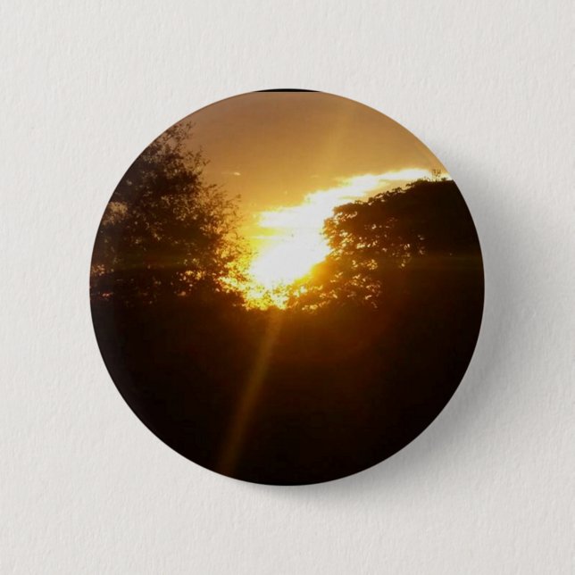 Bóton Redondo 5.08cm Sol brilhante sobre as árvores (Frente)