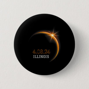 Bóton Redondo 5.08cm Solar Eclipse 2024 Illinois Totality Primavera 4.0