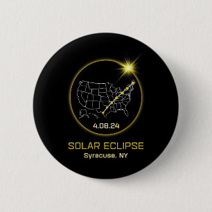 Bóton Redondo 5.08cm Solar Eclipse 2024 Syracuse Ny New York Totality E