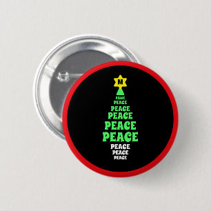 Bóton Redondo 5.08cm Solteiro de Árvore de Natal de Paz Verde Bonita In