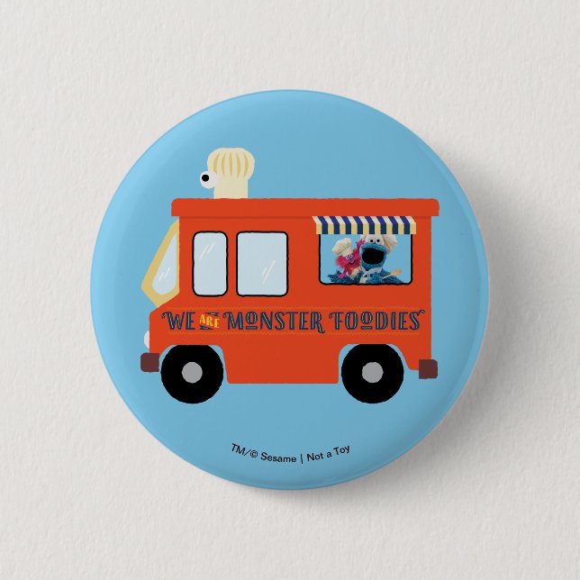 Bóton Redondo 5.08cm Somos Monstros Foodies (Frente)