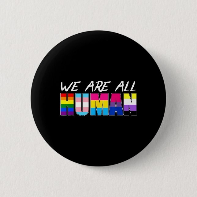Bóton Redondo 5.08cm Somos Todos Humanos Lgbt (Frente)
