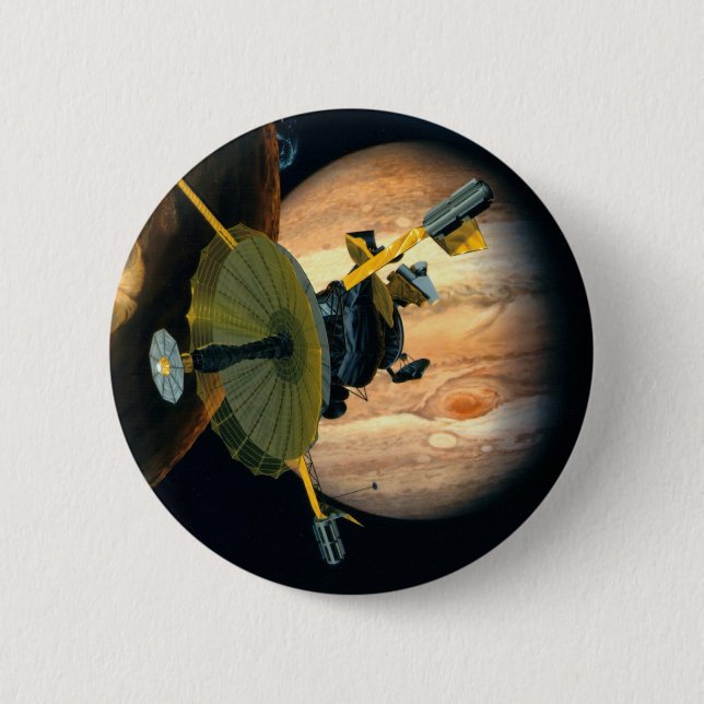 Bóton Redondo 5.08cm Sonda Júpiter e Lo Galileo (Frente)