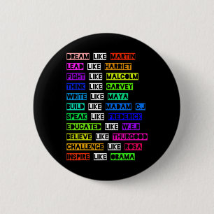 Bóton Redondo 5.08cm Sonho Como Martin Lidera Como Harriet Women Black