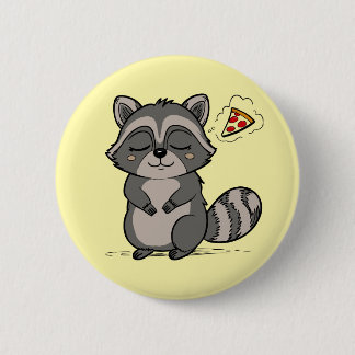 Bóton Redondo 5.08cm Sonho de Raccoon - Pizza!