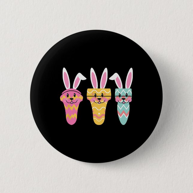 Bóton Redondo 5.08cm Sonographer Eggcellly Easter Bunny Ultrasound Tec (Frente)