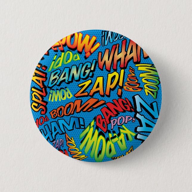 Bóton Redondo 5.08cm Sons de Arte Pop de Quadrinhos (Frente)