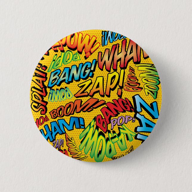 Bóton Redondo 5.08cm Sons de Pop Art de Quadrinhos (Frente)