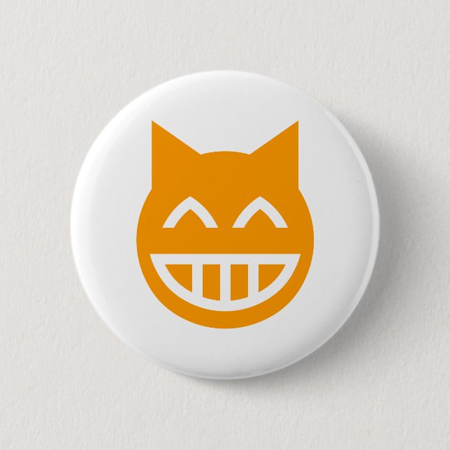 Bóton Redondo 5.08cm Sorrindo o gato de Emoji (Frente)