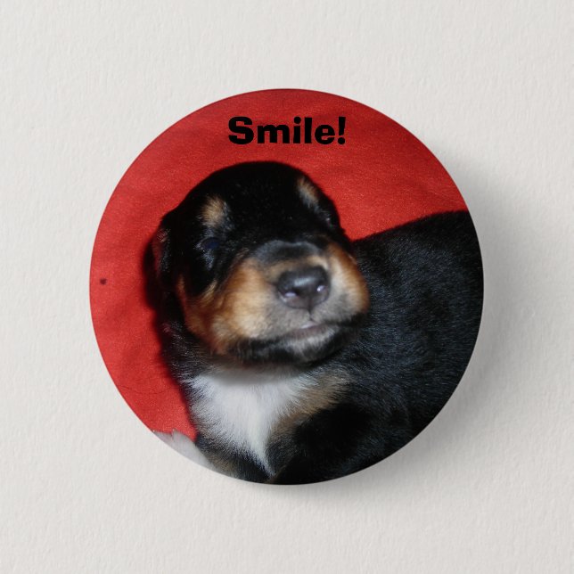 Bóton Redondo 5.08cm Sorriso De Puppy (Frente)