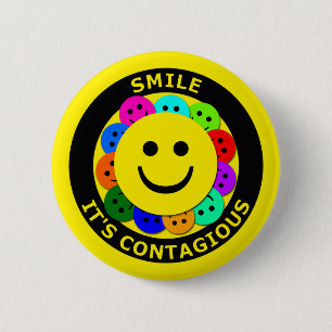 Bóton Redondo 5.08cm SORRISO é CONTAGIOSO
