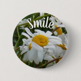 Bóton Redondo 5.08cm Sorriso - Flor Feliz - Rosto Feliz Margarida Sorri