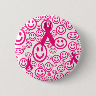 Bóton Redondo 5.08cm Sorrisos De Fita Rosa Que Ajudam