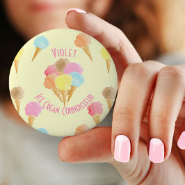 Bóton Redondo 5.08cm Sorvete Connoisseur Pastel Personalizado