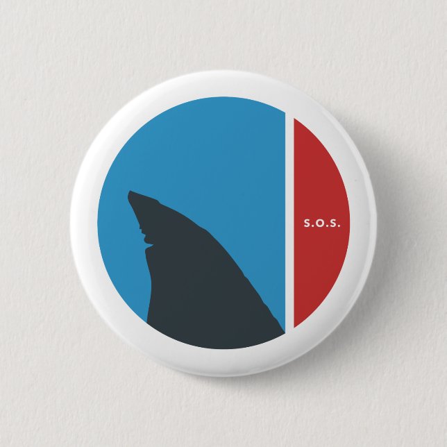 Bóton Redondo 5.08cm SOS salvam nossos mares salvam nossos círculos de  (Frente)