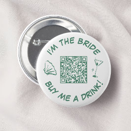 Bóton Redondo 5.08cm Sou a Noiva, Me Compre Uma Bebida QR Code