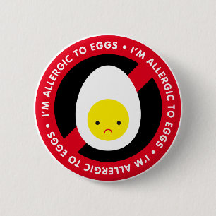 Bóton Redondo 5.08cm Sou alérgico a ovos!