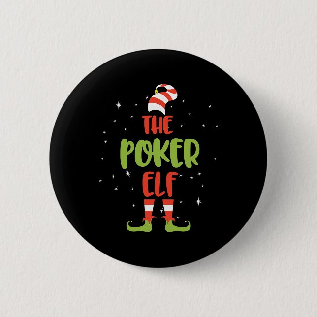 Bóton Redondo 5.08cm Sou o Elf Poker (Frente)
