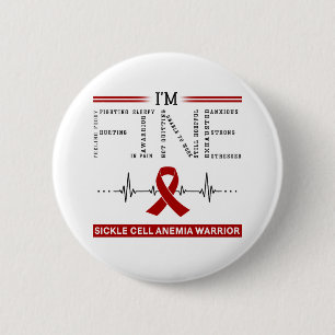 Bóton Redondo 5.08cm Sou o guerreiro da anemia das células falciformes