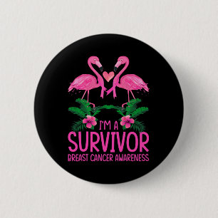 Bóton Redondo 5.08cm Sou um Flamingo de Sensibilização para o Cancer de
