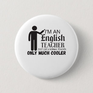 Bóton Redondo 5.08cm Sou um professor de inglês como um professor norm
